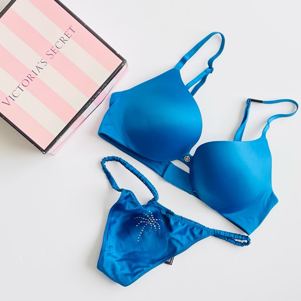 32D LARGE Victoria’s Secret blue bra set